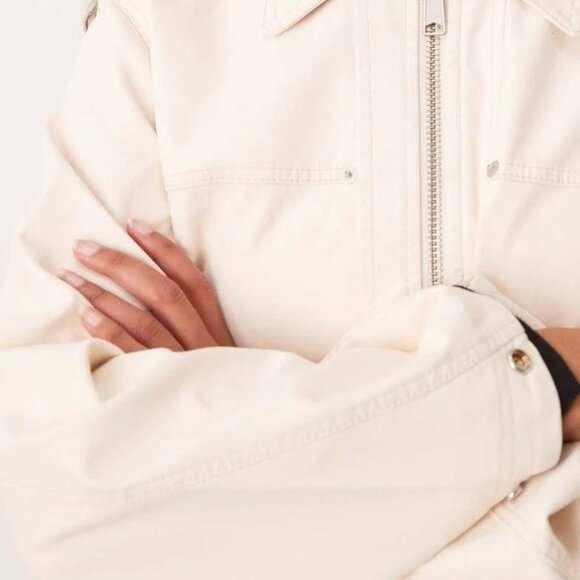 Suede Leather Free People Blair Jacket - Ivory / Cream, vegan - Picture 6 of 12